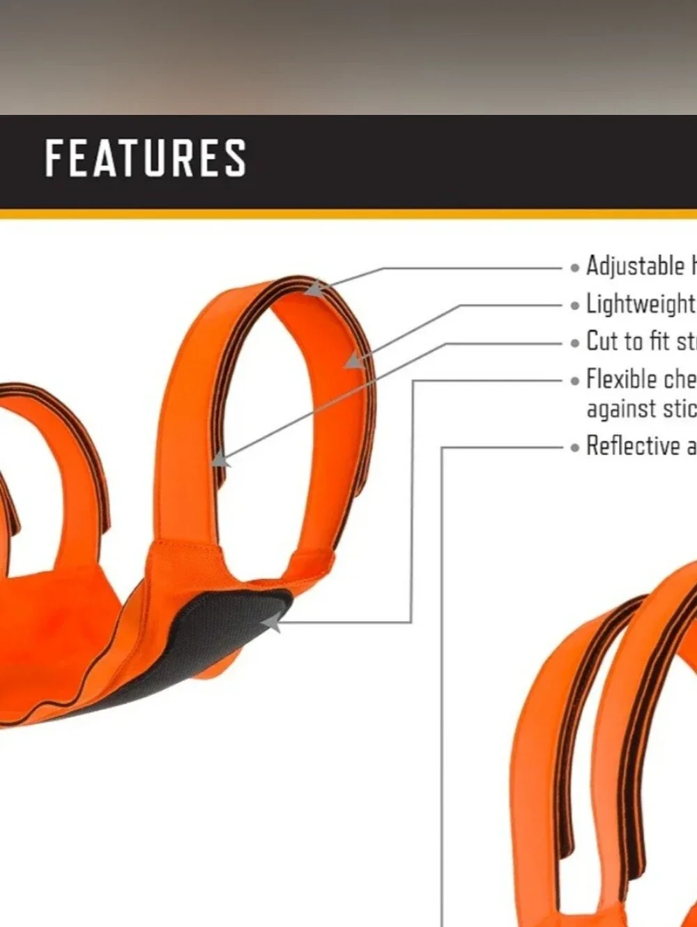 Browning Pet Products Chest Protection Vest Neoprene Reflective Orange/Black L